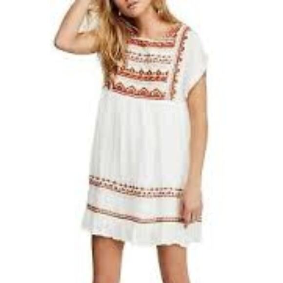 FREE PEOPLE WOMEN'S SUNRISE WANDERER IVORY BOHO DRESS SIZE MEDIUM BRAND NEW - Picture 2 of 9